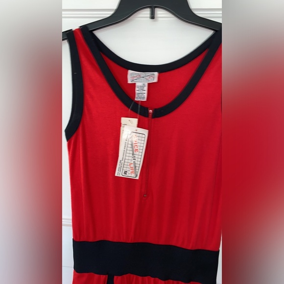 NOS VTG 80’s New Wave Red Spice of Life Knit Jumpsuit Romper Skirt Legs nwt M - Picture 5 of 7